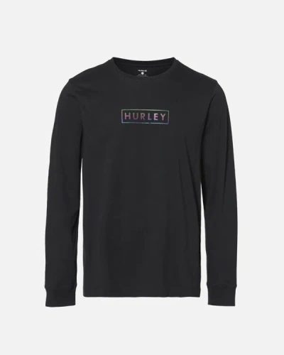 Shop United Legwear Men's Essential Boxed Logo Long Sleeve Graphic T-shirt In Black