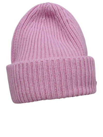 Shop Moncler Rose Wool Beanie In Pink