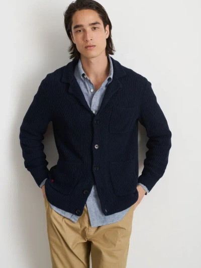 Shop Alex Mill Mitchell Cardigan In Linen Cotton In Dark Navy