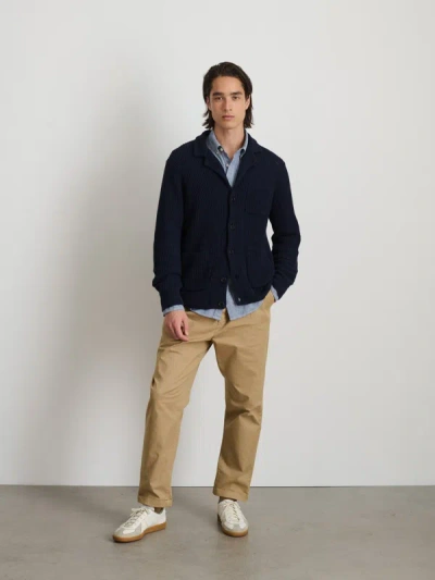 Shop Alex Mill Mitchell Cardigan In Linen Cotton In Dark Navy