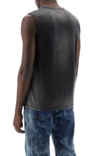 Shop Diesel Sleeveless Top With Oval D Logo In Black
