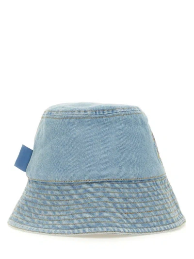 Shop Etro Bucket Hat With Pegasus Embroidery In Denim