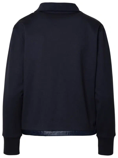 Shop Moncler Navy Cotton Blend Sweatshirt In Blue