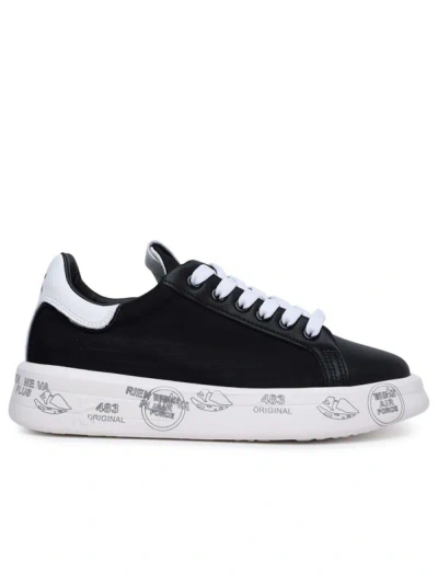 Shop Premiata 'belle' Sneakers In Black Leather And Fabric
