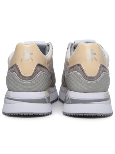 Shop Premiata 'conny' Beige Leather And Nylon Sneakers