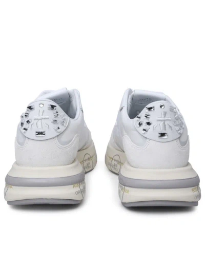Shop Premiata 'cassie' White Leather And Nylon Sneakers