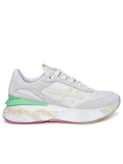 Shop Premiata 'moerund' White Leather And Fabric Sneakers