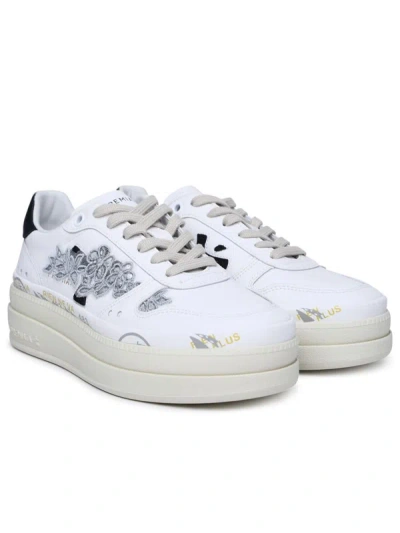 Shop Premiata 'micol' White Leather Sneakers