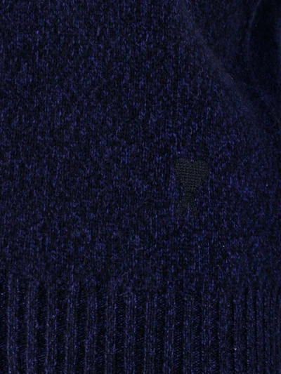 Shop Ami Alexandre Mattiussi Ami Paris Man Sweater Man Blue Knitwear