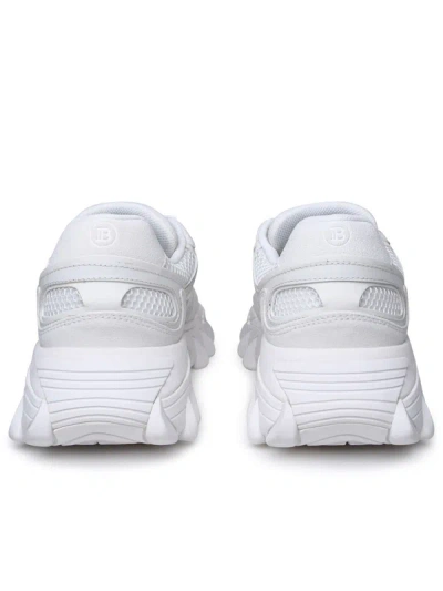 Shop Balmain Uomo White Suede Blend Sneakers