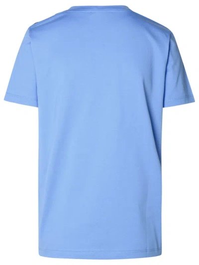 Shop Balmain Woman  Light Blue Cotton T-shirt