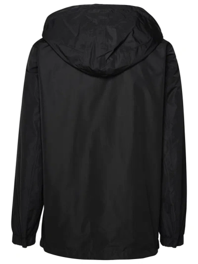 Shop Burberry Man  Black Polyester Reversible Jacket
