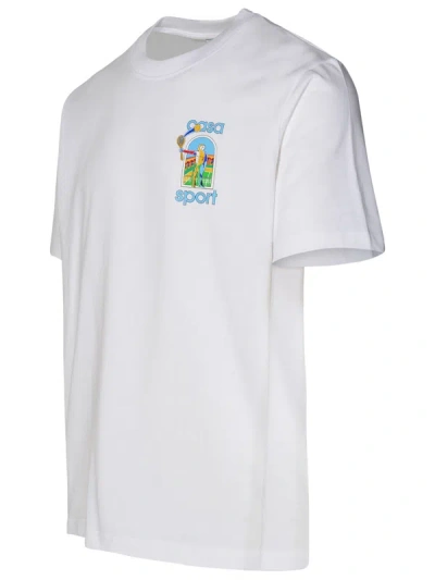 Shop Casablanca Man  White Organic Cotton T-shirt