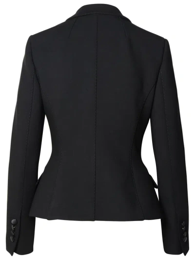 Shop Dolce & Gabbana Woman  Black Wool Blend Blazer