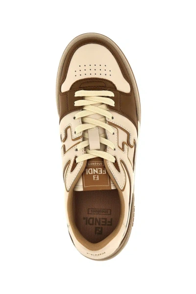 Shop Fendi Men ' Match' Sneakers In Brown