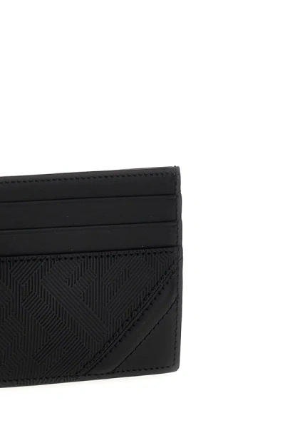 Shop Fendi Men 'shadow Diagonal' Card Holder In Black
