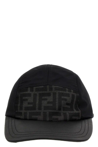 Shop Fendi Men Ff Jacquard Cap In Black