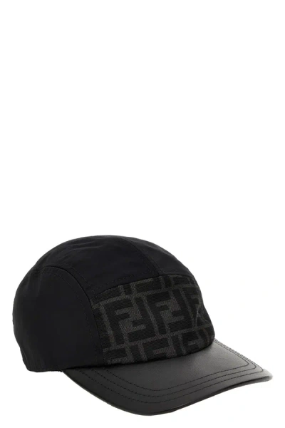 Shop Fendi Men Ff Jacquard Cap In Black
