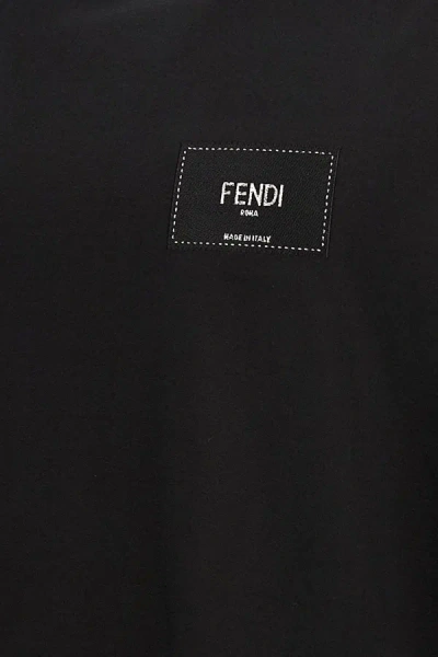 Shop Fendi Men Logo Patch T-shirt In Black