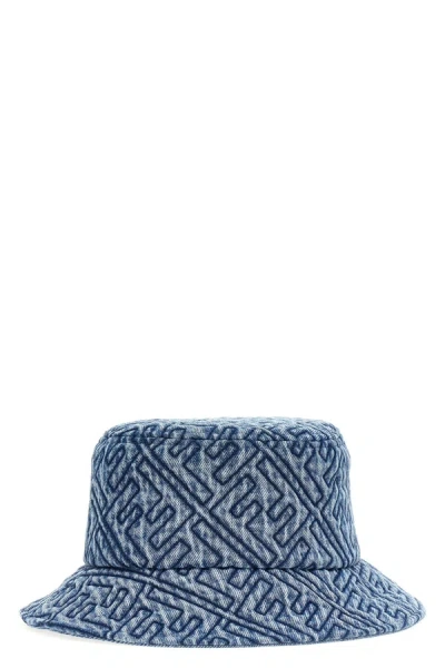 Shop Fendi Women 'ff' Denim Bucket Hat In Blue