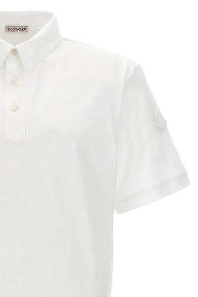 Shop Moncler Men Logo Patch Polo Shirt In White