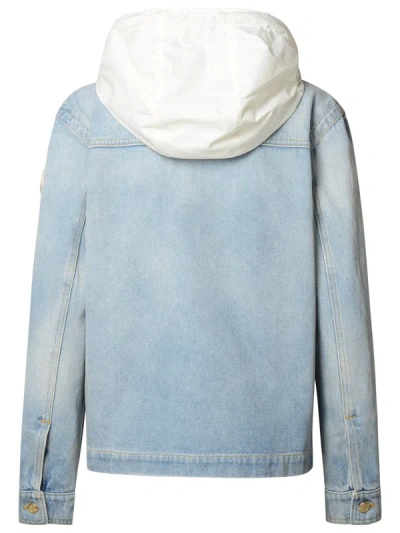 Shop Moncler Woman  'melissa' Light Blue Denim Jacket