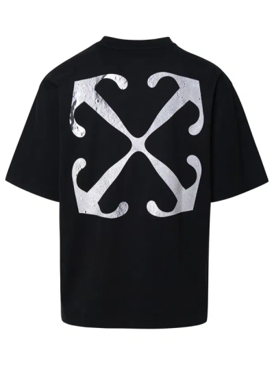 Shop Off-white Man 'lunar Arrow Skate' Black Cotton T-shirt