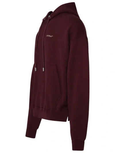 Shop Off-white Man Moon Arrow Sweatshirt In Burgundy Cotton In Multicolor