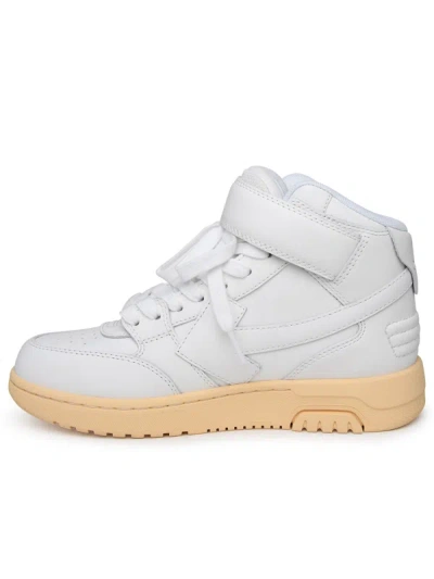 Shop Off-white Woman  'out Of Office' Mid White Leather Sneakers