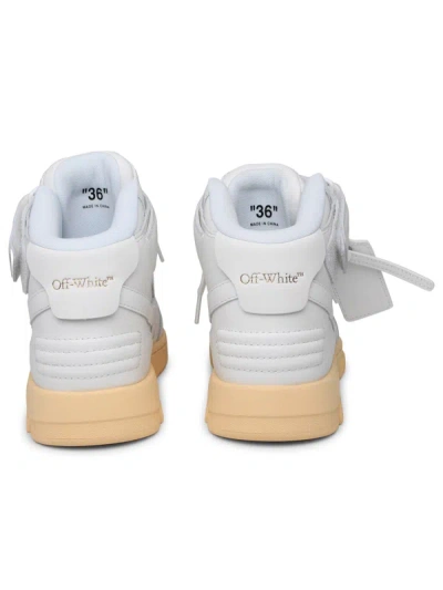 Shop Off-white Woman  'out Of Office' Mid White Leather Sneakers