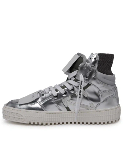 Shop Off-white Woman  Off Court 3.0 Sneakers In Silver Laminated Leather Blend