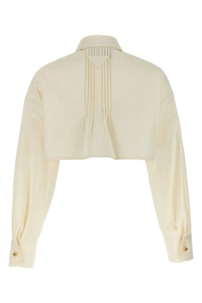 Shop Prada Women Cropped Jacket In Cream