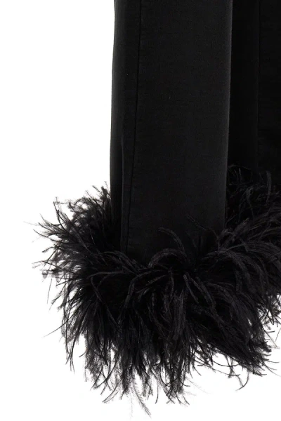 Shop Prada Women Feather Pants In Black