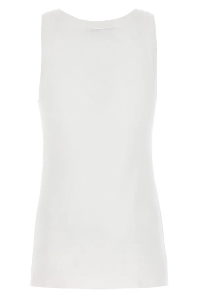 Shop Prada Women Logo Crystal Beaded Top In White