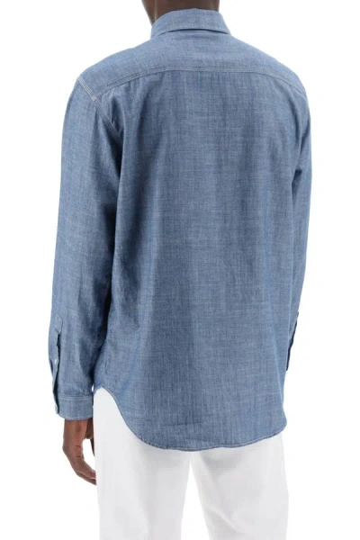 Shop Closed Cotton Chambray Shirt For In Blue