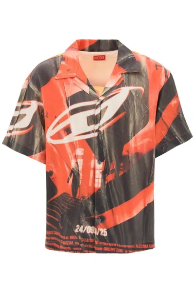 Shop Diesel Bowling Shirt By S In Multicolor