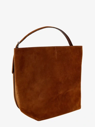 Shop Totême Toteme Woman Shoulder Bag Woman Brown Shoulder Bags