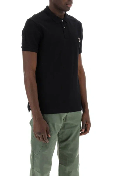 Shop Ps By Paul Smith Ps Paul Smith Slim Fit Polo Shirt In Organic Cotton In Black