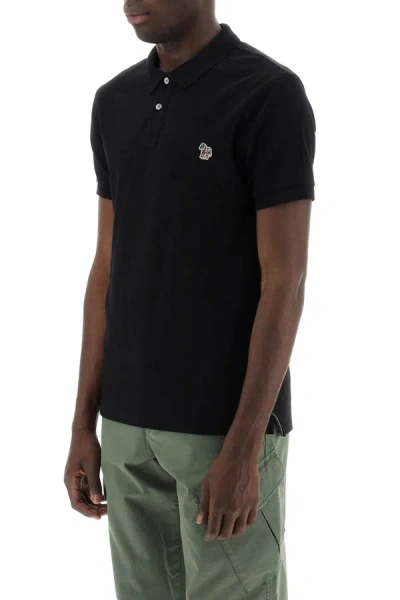 Shop Ps By Paul Smith Ps Paul Smith Slim Fit Polo Shirt In Organic Cotton In Black