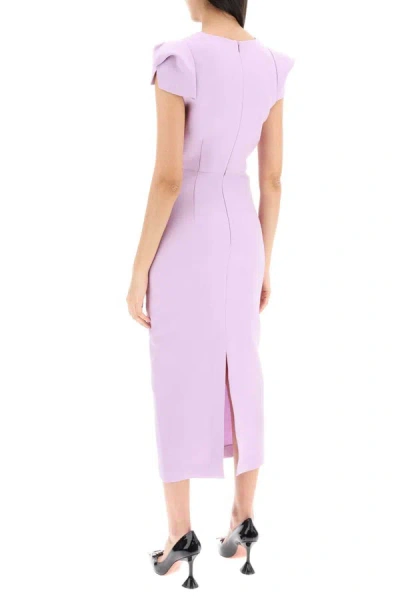 Shop Roland Mouret Midi Dress With Draped Detailing In Pink
