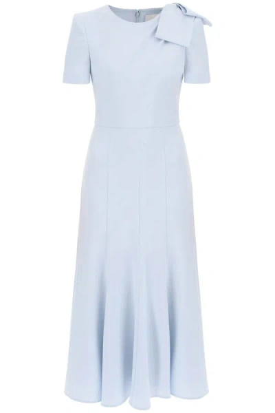 Shop Roland Mouret Short-sleeved Midi Dress In Cady In Blue