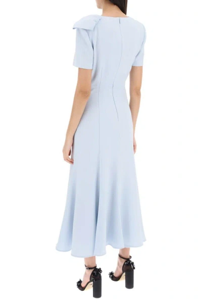 Shop Roland Mouret Short-sleeved Midi Dress In Cady In Blue