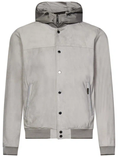 Shop Moorer Darren-ur Jacket In Grey