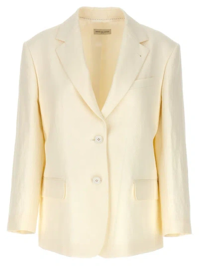 Shop Dries Van Noten Birdy Blazer And Suits In White