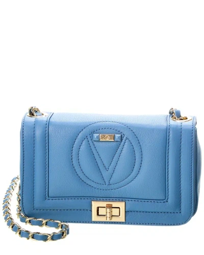 Shop Valentino By Mario Valentino Beatriz Leather Shoulder Bag In Blue