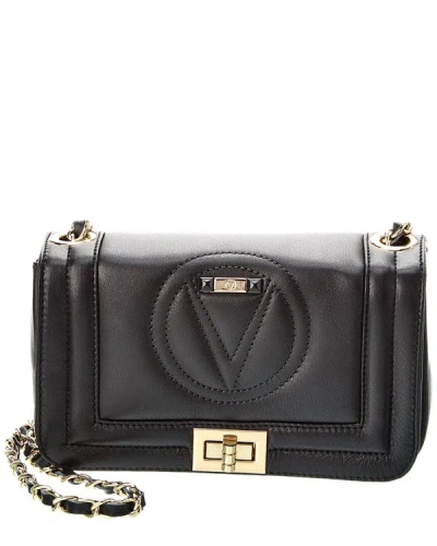 Shop Valentino By Mario Valentino Beatriz Leather Shoulder Bag In Black