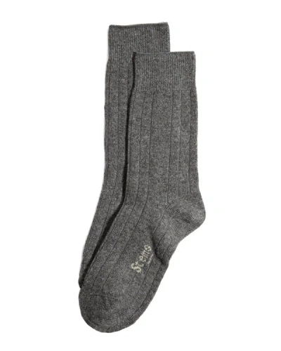 Shop Stems Lux Cashmere & Wool-blend Crew Sock In Grey