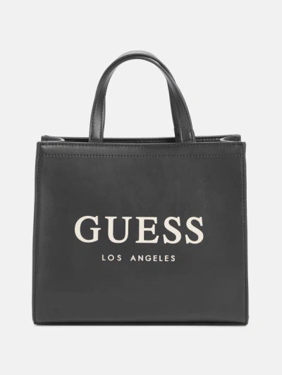 Shop Guess Factory Lindey Mini Tote In Black
