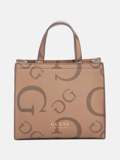 Guess Factory Lindey Mini Tote In Brown