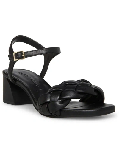 Shop Anne Klein Mirabel Womens Faux Leather Open Toe Block Heels In Black